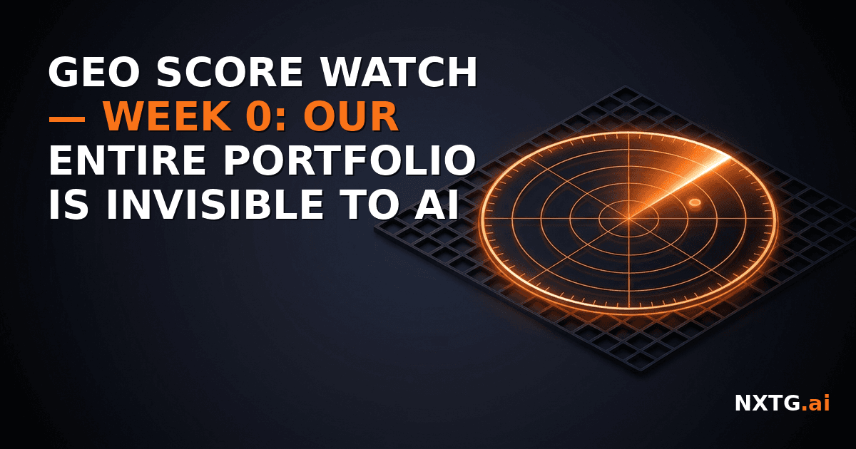An orange radar scope sweeping an empty grid, signaling zero AI visibility.